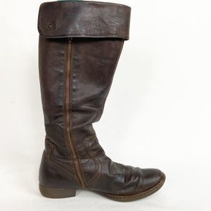 Born Genuine Leather Dark Brown Tall Western Riding Boot